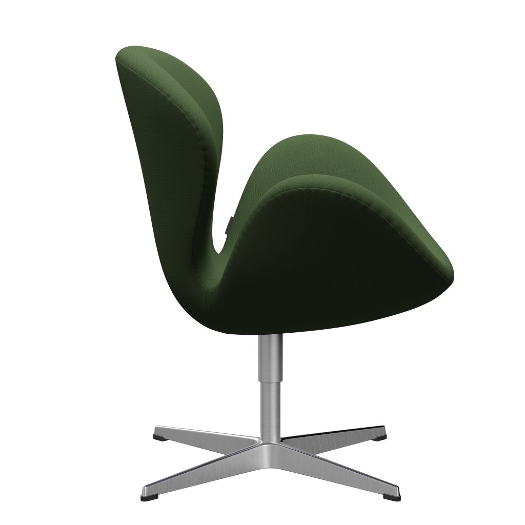 Fritz Hansen Swan Lounge Chair, Satin Brushed Aluminium/Capture Moss Green