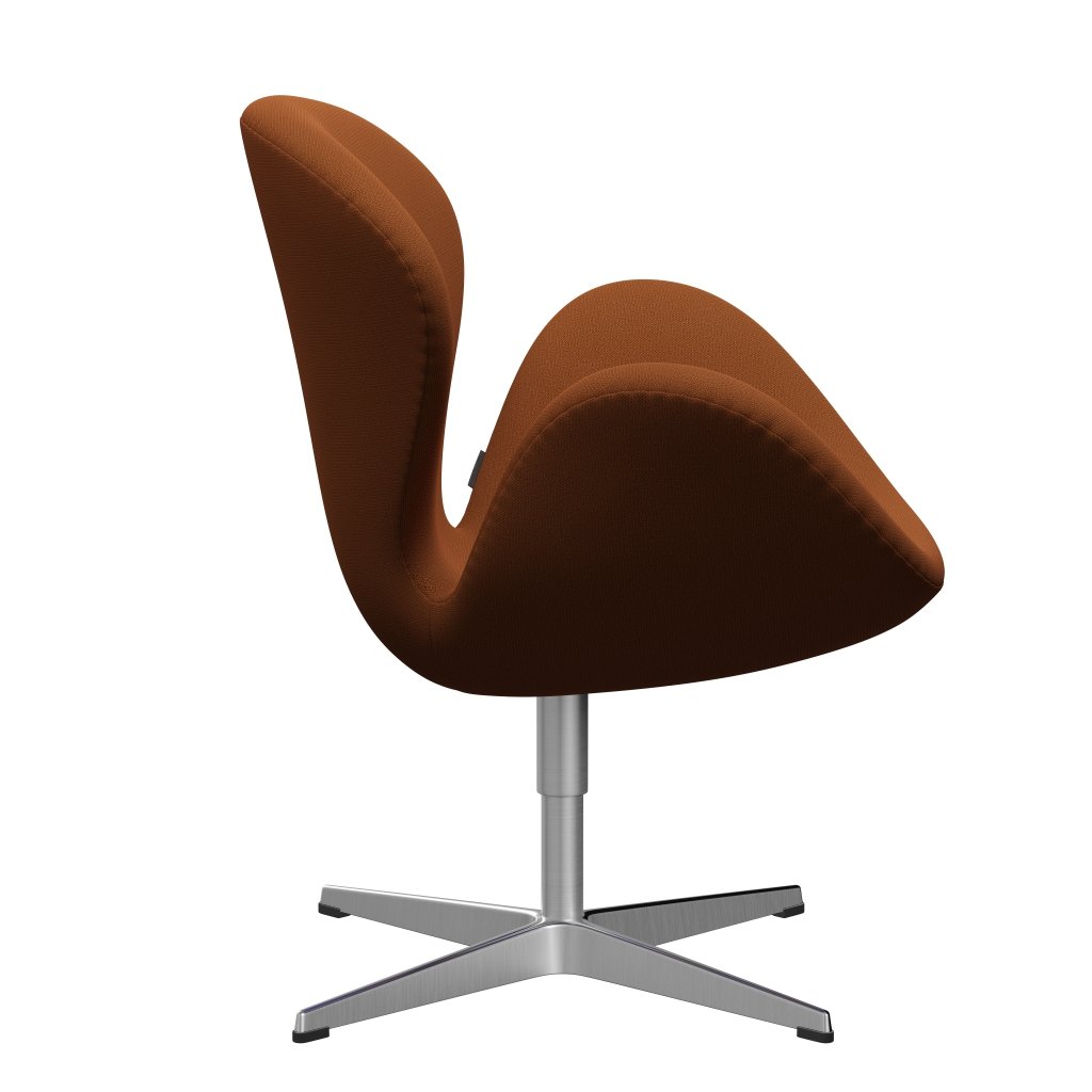 Fritz Hansen Swan Lounge Chair, Satin Brushed Aluminium/Capture Rust/Orange