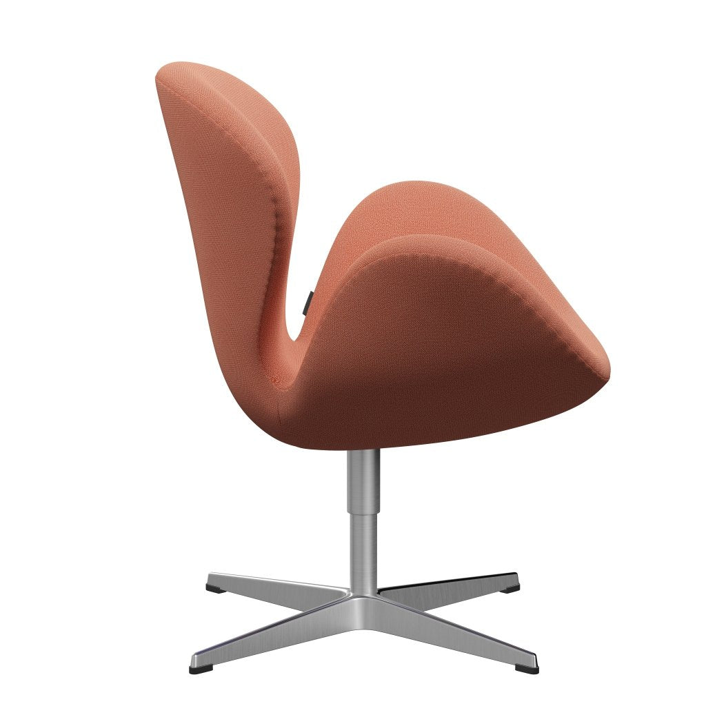 Fritz Hansen Swan Lounge Chair, Satin Brushed Aluminium/Capture Burnt Orange