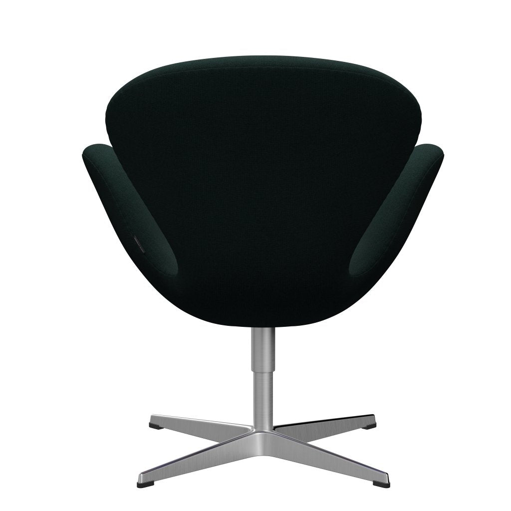 Fritz Hansen Swan Lounge Chair, Satin Brushed Aluminium/Christianshavn Dark Green