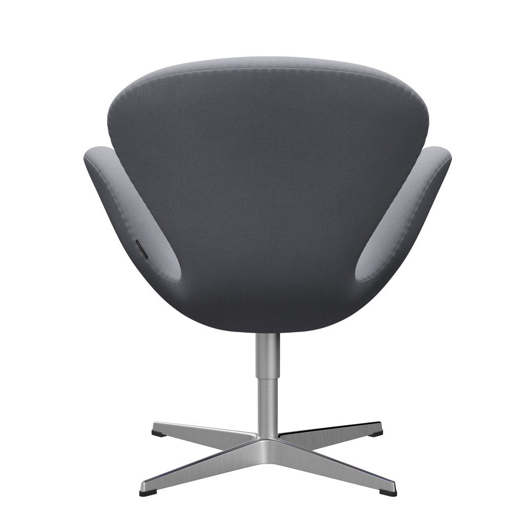 Fritz Hansen Swan Lounge Chair, Satin Brushed Aluminium/Christianshavn Light Grey Plain