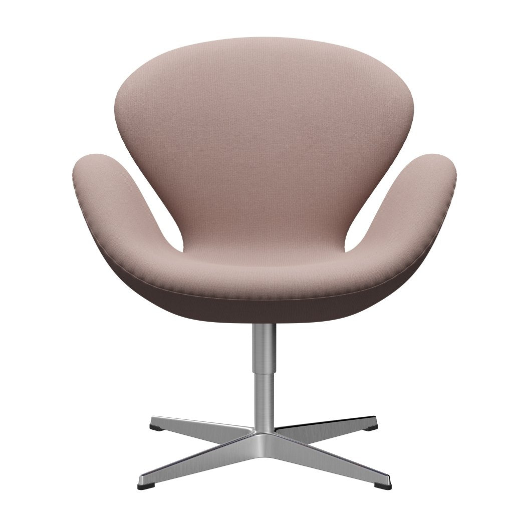 Fritz Hansen Swan Lounge Chair, Satin Brushed Aluminium/Christianshavn Light Red Uni