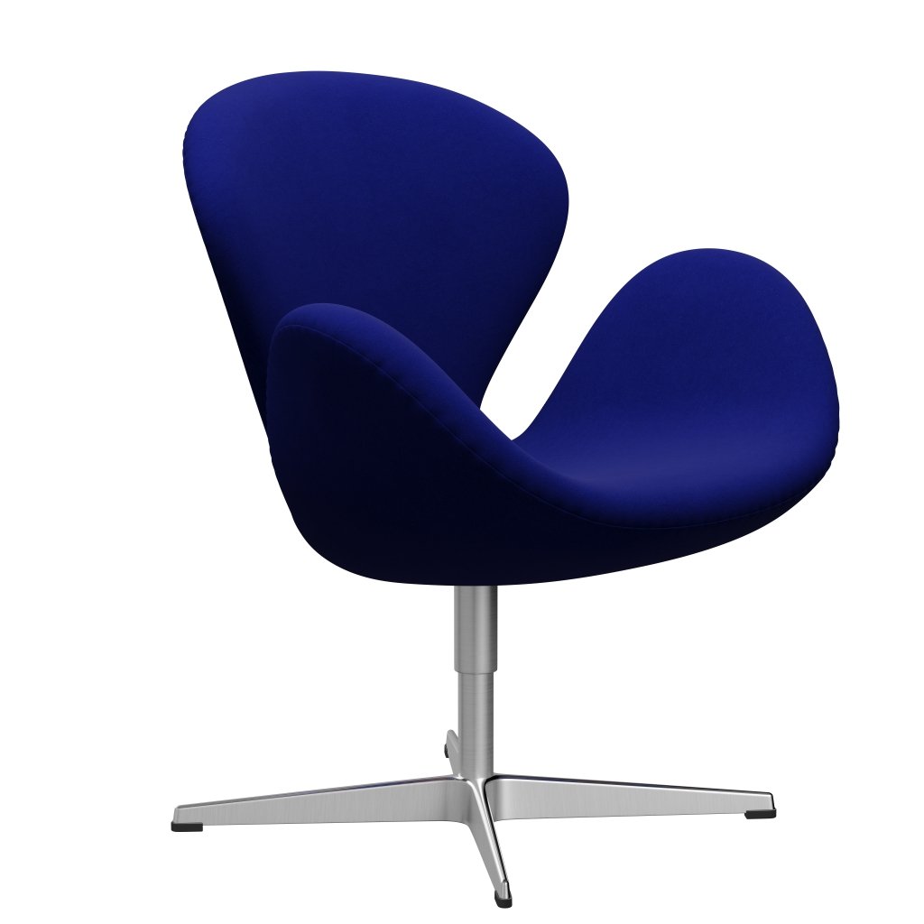 Fritz Hansen Swan Lounge Chair, Satin Brushed Aluminium/Comfort Blue (66008)