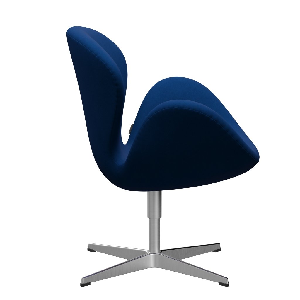 Fritz Hansen Swan Lounge Chair, Satin Brushed Aluminium/Comfort Grey/Blue