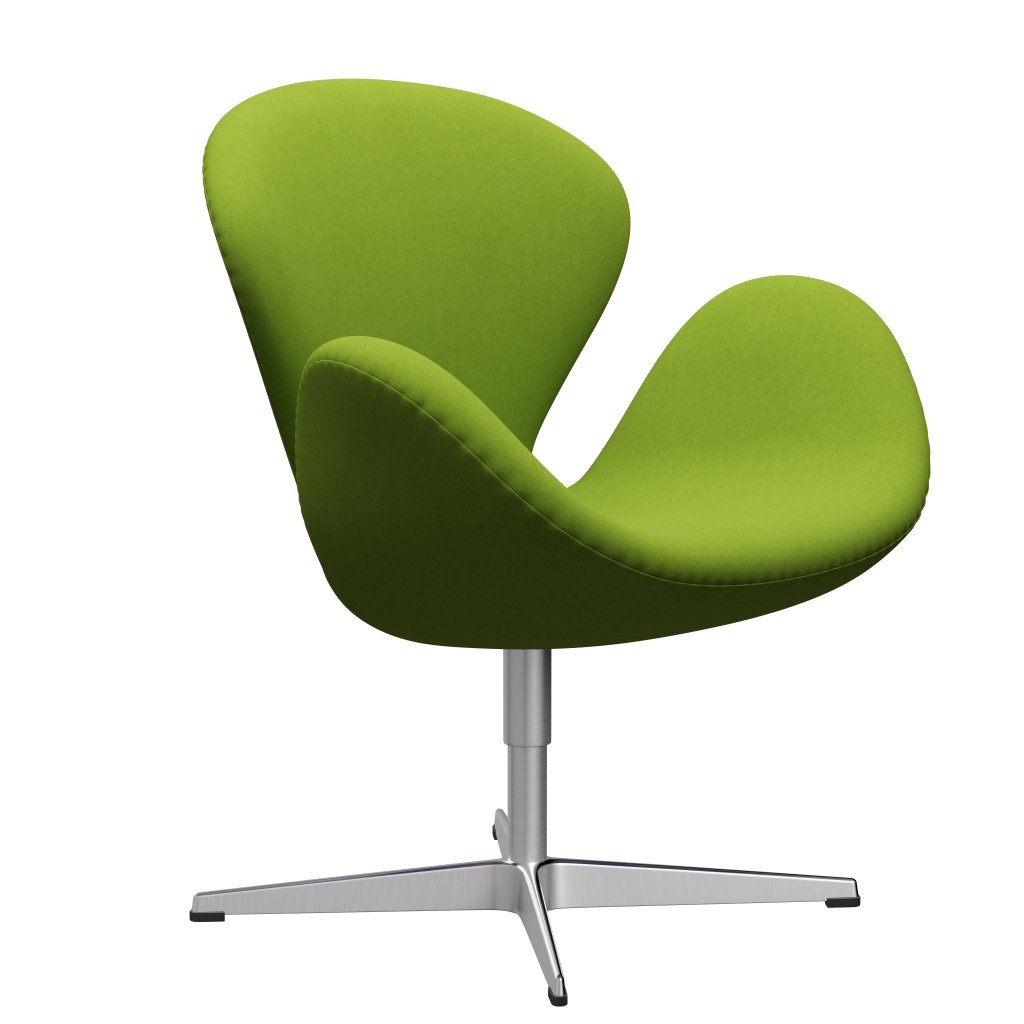 Fritz Hansen Swan Lounge Chair, Satin Brushed Aluminium/Comfort Green (68011)