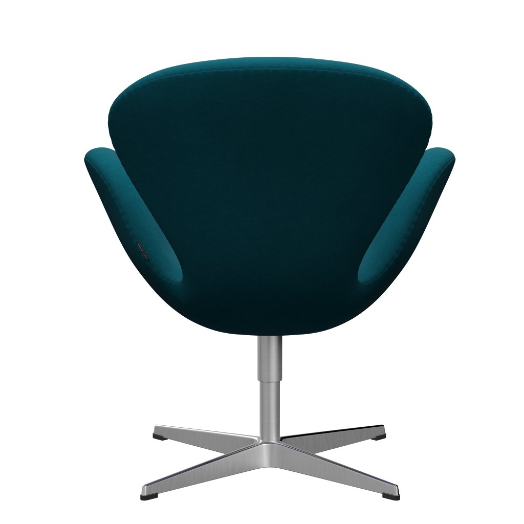 Fritz Hansen Swan Lounge Chair, Satin Brushed Aluminium/Comfort Green/Blue