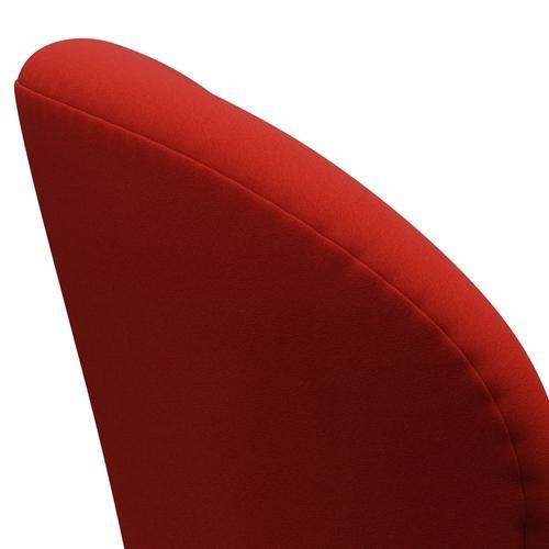 Fritz Hansen Swan Lounge Chair, Satin Brushed Aluminium/Comfort Red (00026)