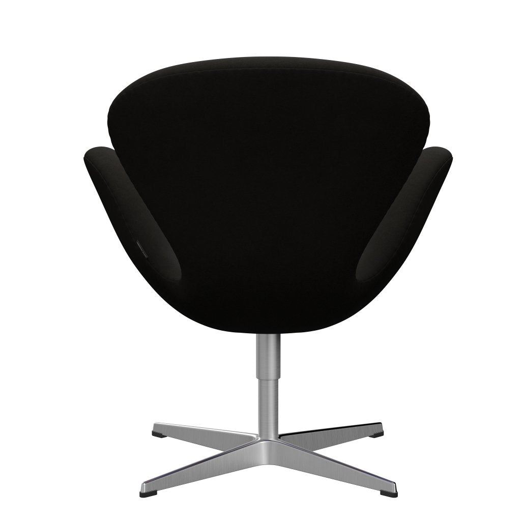 Fritz Hansen Swan Lounge Chair, Satin Brushed Aluminium/Comfort Black (61013)