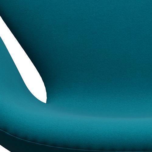 Fritz Hansen Swan Lounge Chair, Satin Brushed Aluminium/Comfort Turquoise (67002)