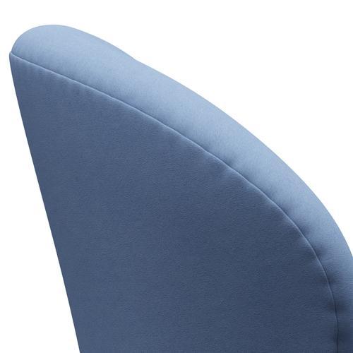 Fritz Hansen Swan Lounge Chair, Satin Brushed Aluminium/Comfort White/Blue