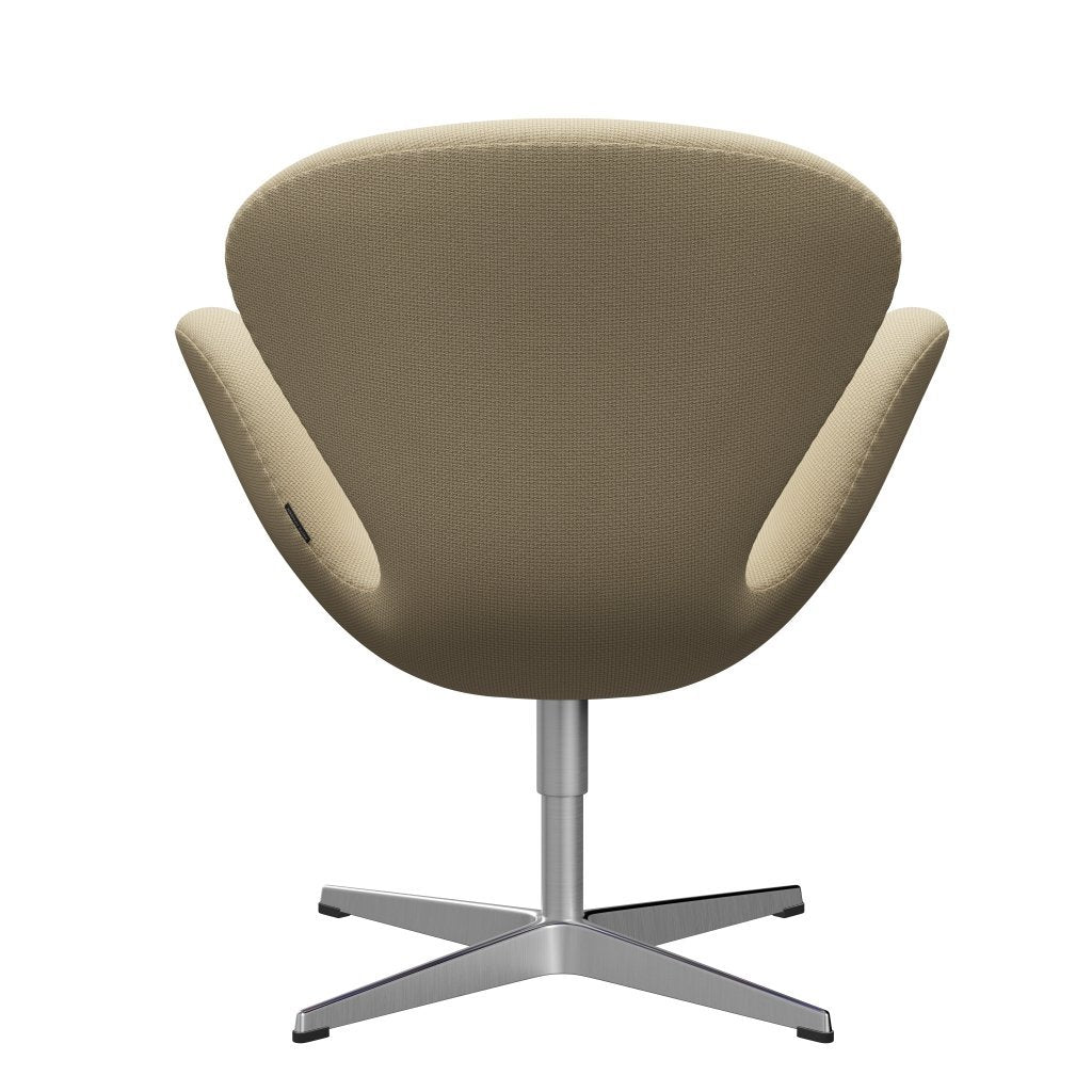 Fritz Hansen Swan Lounge Chair, Satin Brushed Aluminium/Diablo Ivory