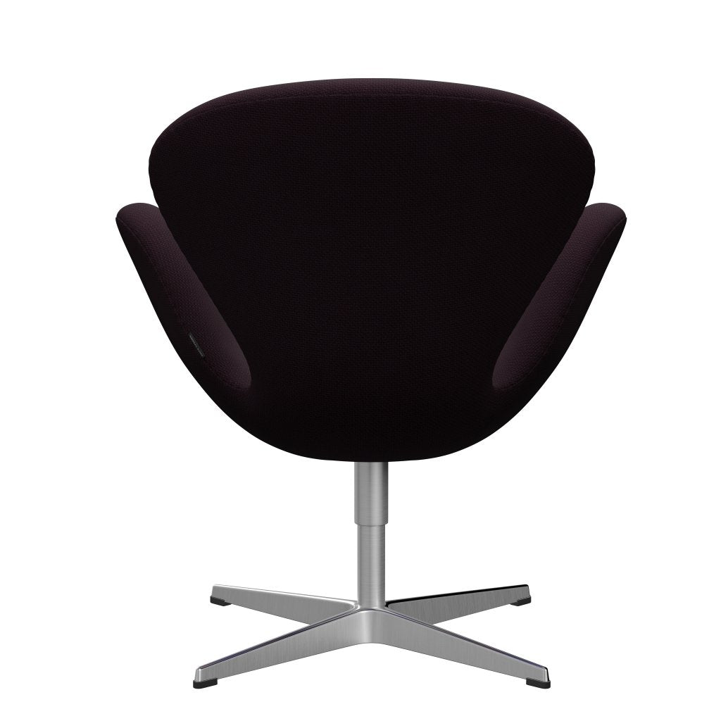 Fritz Hansen Swan Lounge Chair, Satin Brushed Aluminium/Diablo Plum