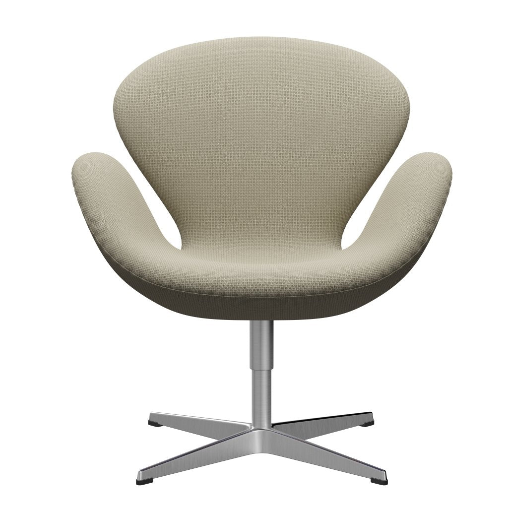 Fritz Hansen Swan Lounge Chair, Satin Brushed Aluminium/Diablo Sand