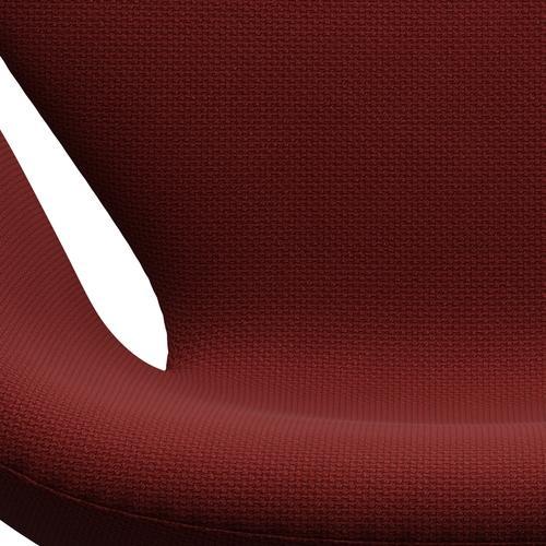 Fritz Hansen Swan Lounge Chair, Satin Brushed Aluminium/Diablo Wine Red