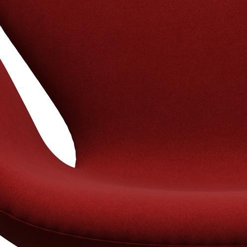 Fritz Hansen Swan Lounge Chair, Satin Brushed Aluminium/Divina Bordeaux