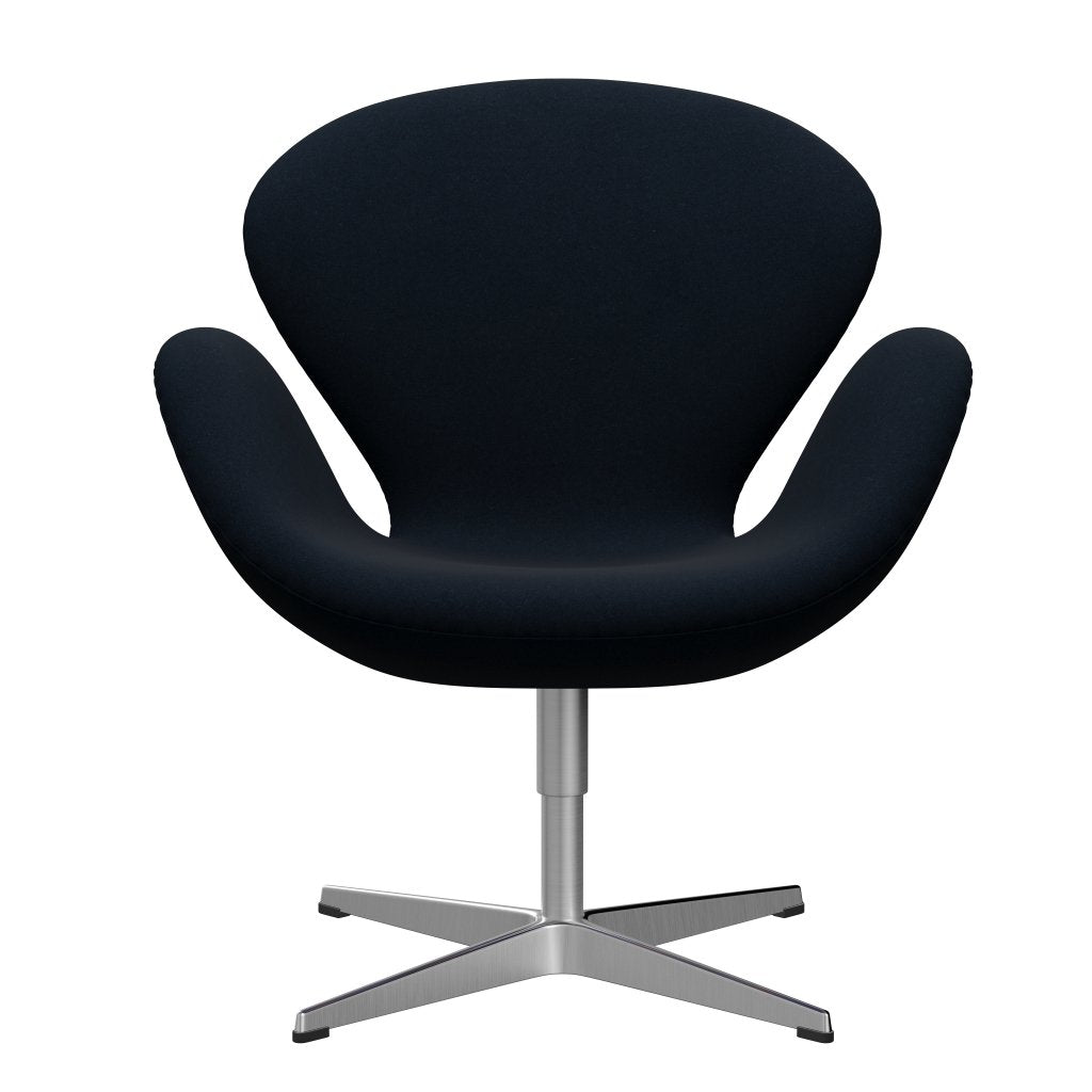 Fritz Hansen Swan Lounge, satynowy szczotkowany aluminium/Divina Dark Blue