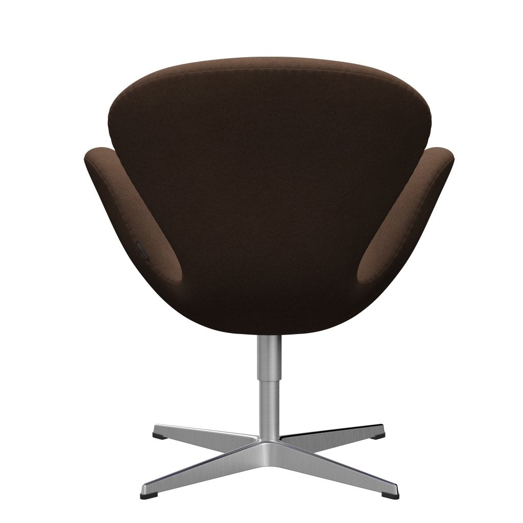 Fritz Hansen Swan Lounge, satynowe szczotkowane aluminium/Divina Dark Brown (356)