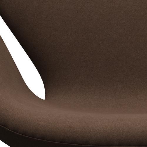 Fritz Hansen Swan Lounge, satynowe szczotkowane aluminium/Divina Dark Brown (356)