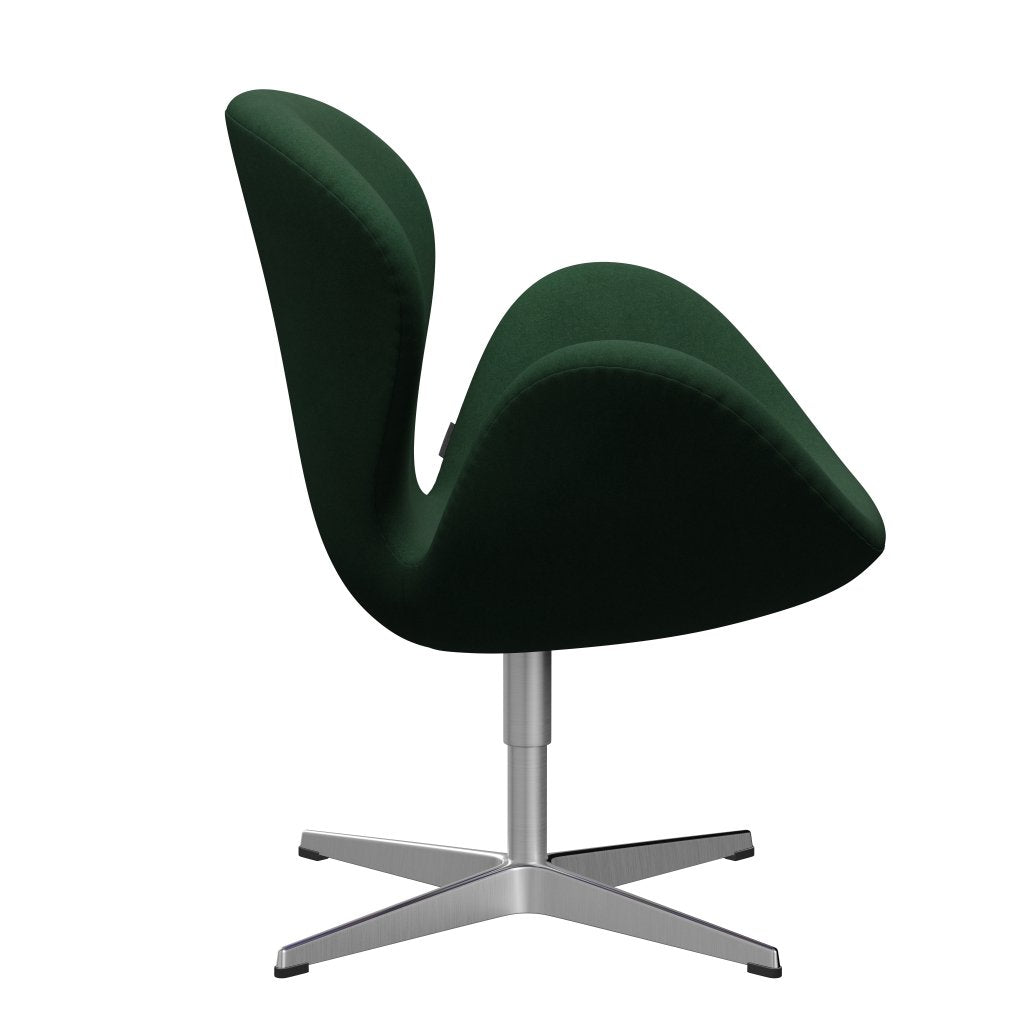 Fritz Hansen Swan Lounge, satynowe szczotkowane aluminium/Divina Dark Green (876)