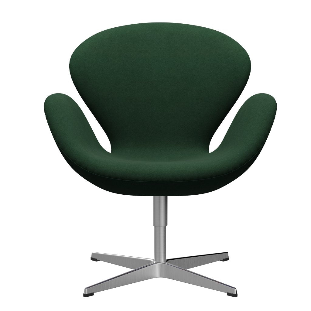 Fritz Hansen Swan Lounge, satynowe szczotkowane aluminium/Divina Dark Green (876)