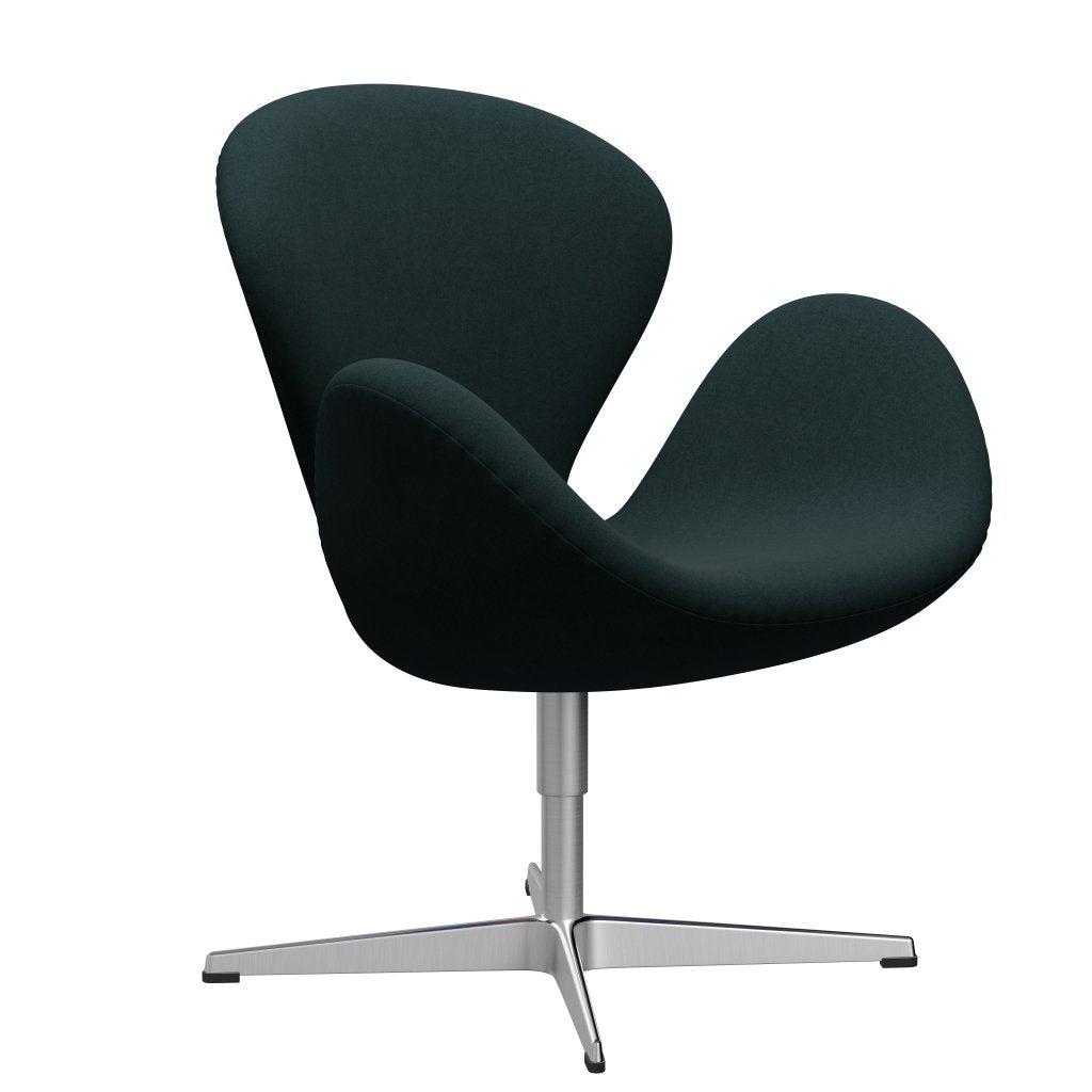 Fritz Hansen Swan Lounge, satynowe szczotkowane aluminium/Divina Dark Green (886)