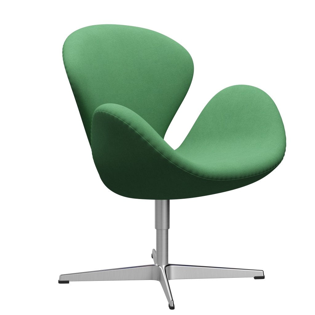 Fritz Hansen Swan Lounge, satynowy szczotkowany aluminium/divina Green