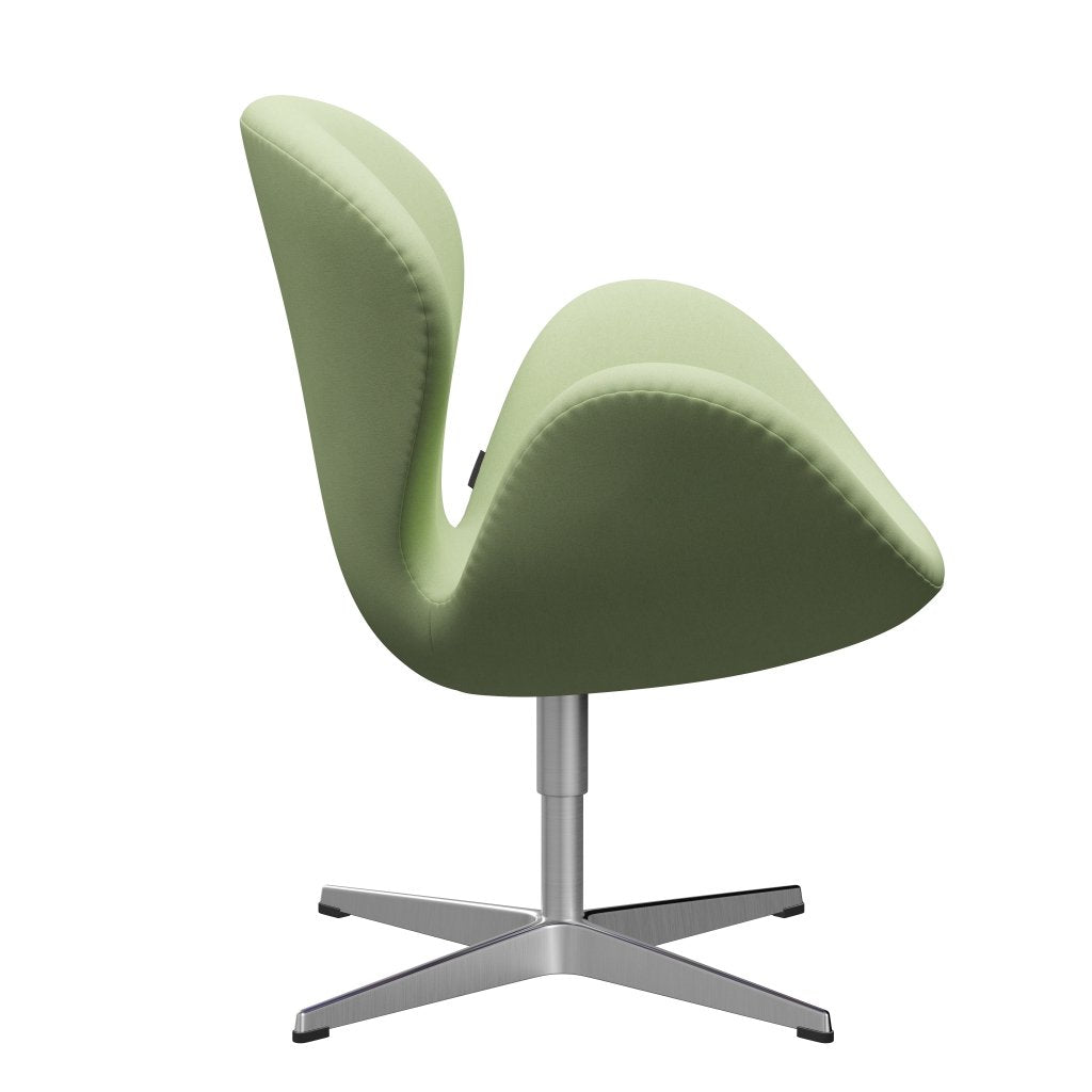 Fritz Hansen Swan Lounge Chair, Satin Brushed Aluminium/Divina Light Yellow