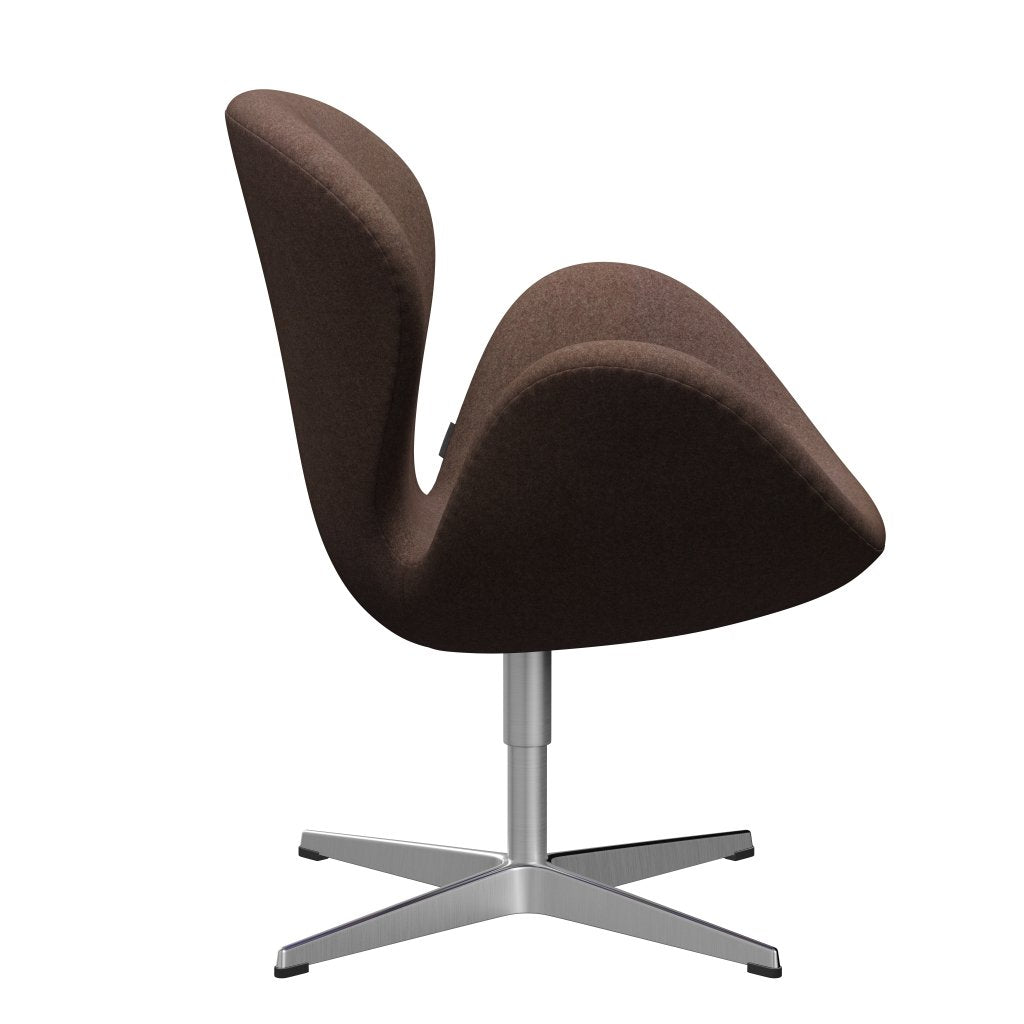 Fritz Hansen Swan Sallo -Lounge, satynowy szczotkowane aluminium/divina MD Hazelnut