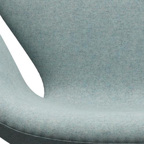 Fritz Hansen Swan Lounge Chair, Satin Brushed Aluminium/Divina Md Mint