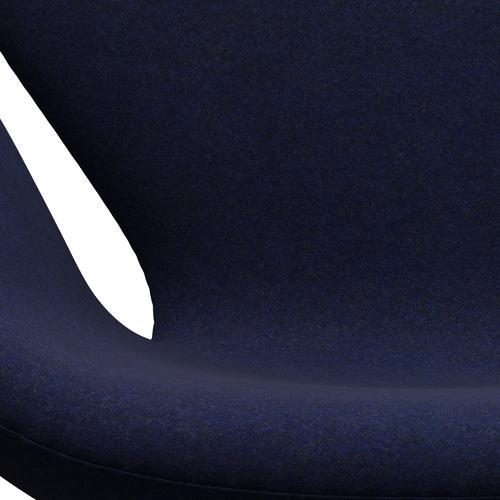 Fritz Hansen Swan Lounge Chair, Satin Brushed Aluminium/Divina Md Midnight Blue