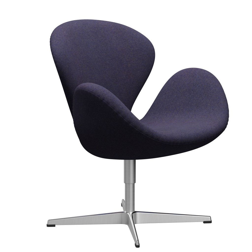 Fritz Hansen Swan Lounge Chair, Satin Brushed Aluminium/Divina Md Dusty Blue