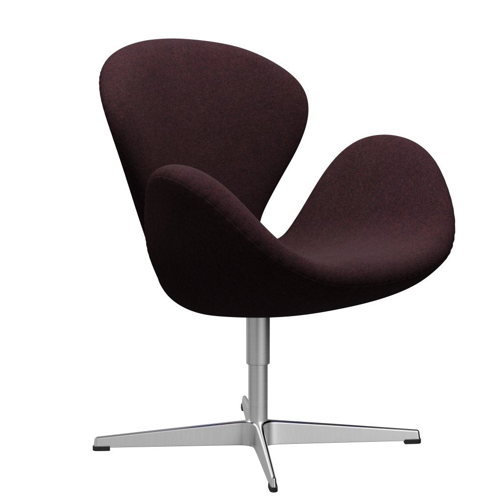 FRITZ HANSEN SWAN SALOUNGE, SATING SZANOWANY Aluminium/Divina MD Wine Red