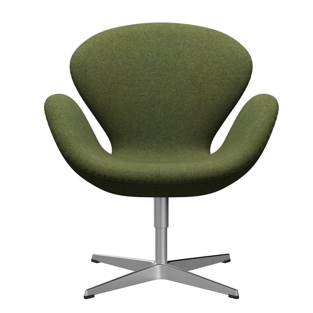 Fritz Hansen Swan Lounge, satynowy szczotkowany aluminium/divina md Wintergreen