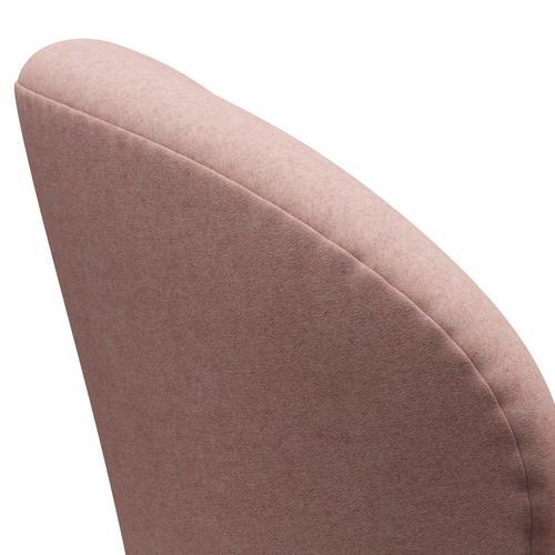 Fritz Hansen Swan Lounge Chair, Satin Brushed Aluminium/Divina Md Soft Pink