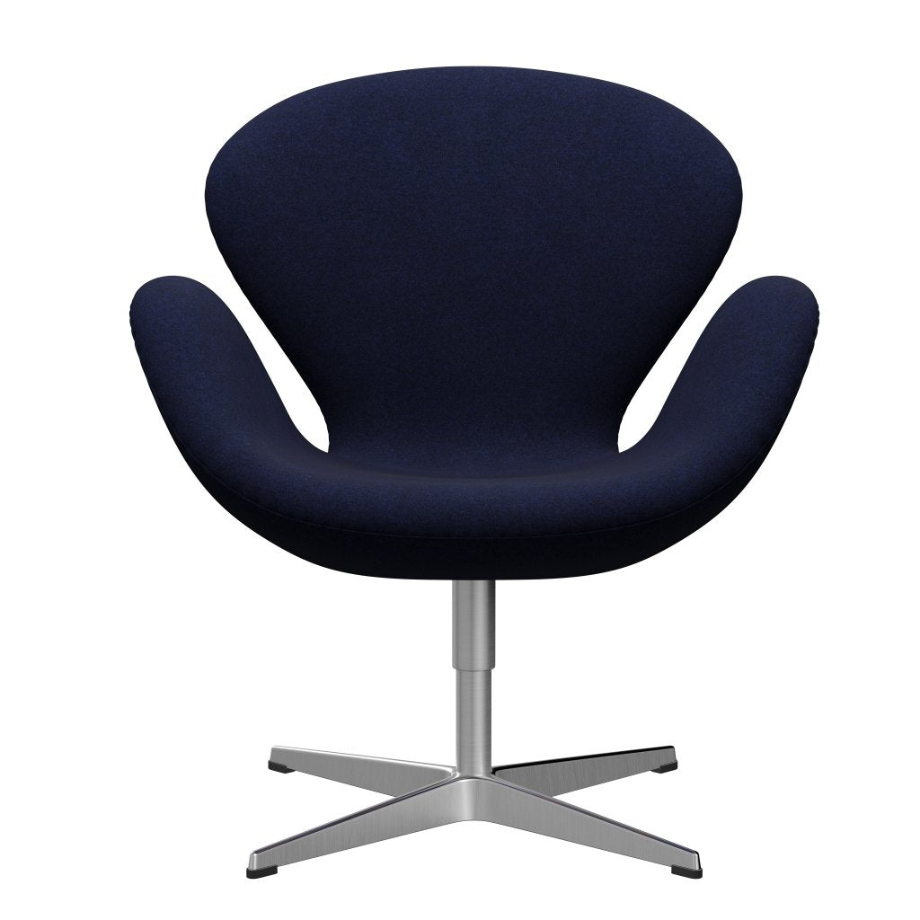 Fritz Hansen Swan Sallo -Lounge, satynowy szczotkowany aluminium/divina Melange Dark Blue