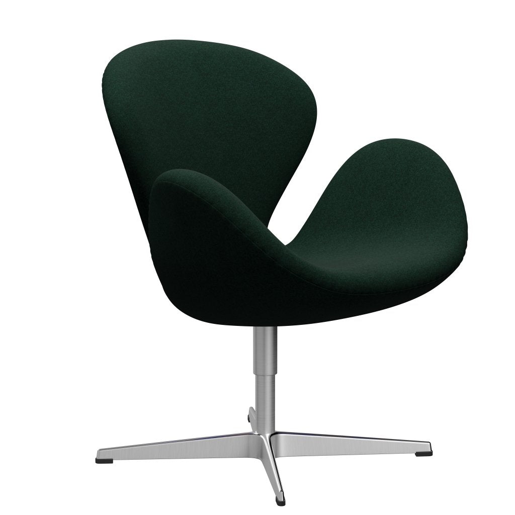 Fritz Hansen Swan Sallo -Lounge, satynowy szczotkowany aluminium/divina Melange Dark Green (871)