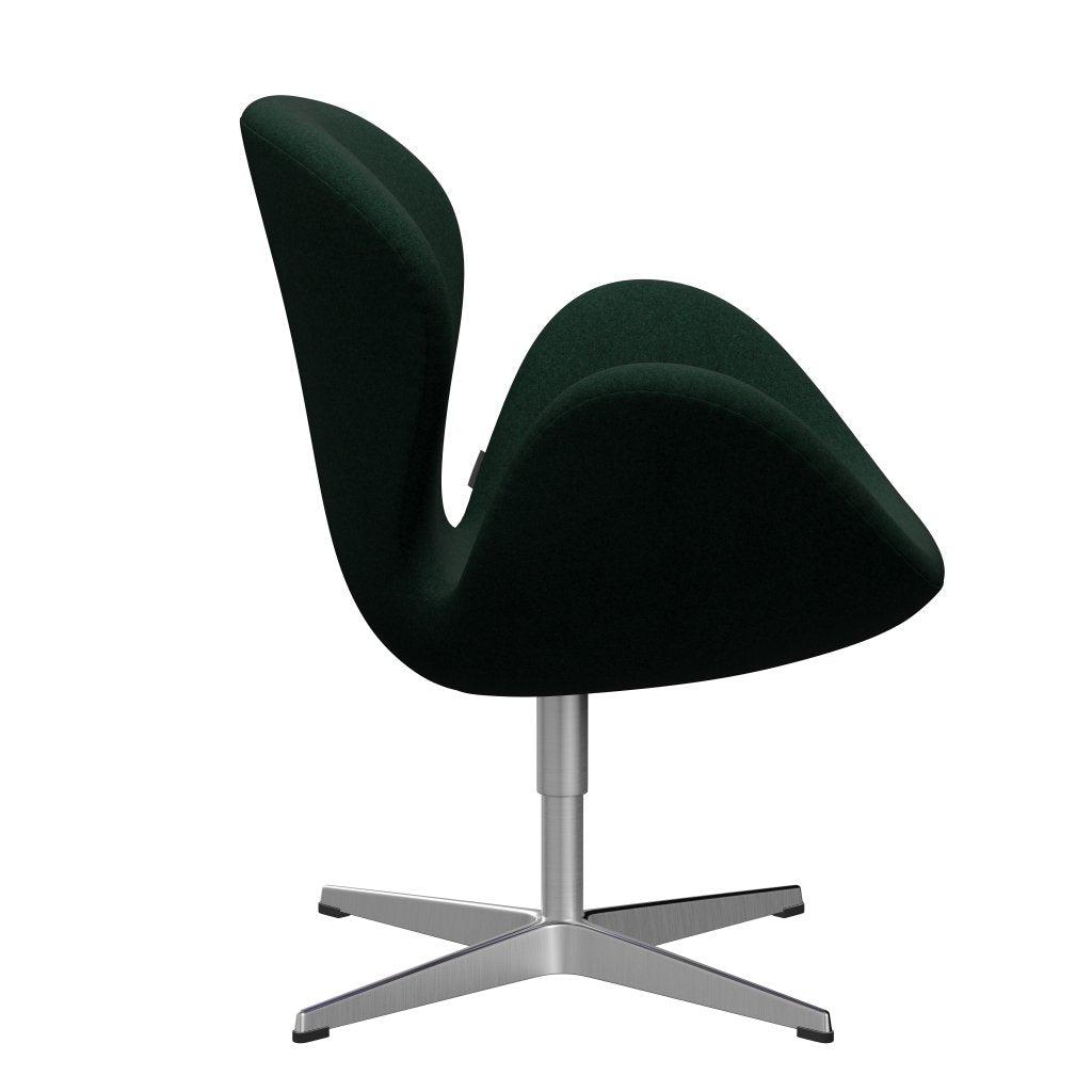 Fritz Hansen Swan Sallo -Lounge, satynowy szczotkowany aluminium/divina Melange Dark Green (871)