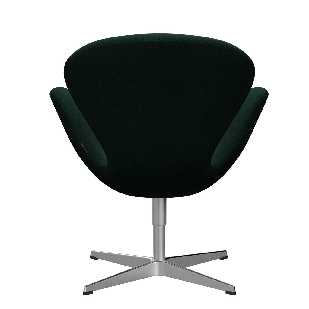 Fritz Hansen Swan Sallo -Lounge, satynowy szczotkowany aluminium/divina Melange Dark Green (871)