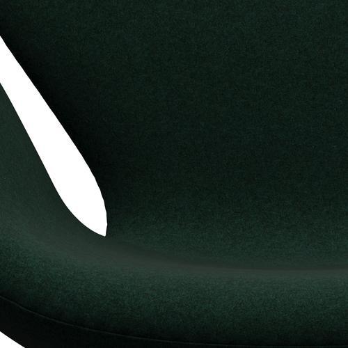 Fritz Hansen Swan Sallo -Lounge, satynowy szczotkowany aluminium/divina Melange Dark Green (871)