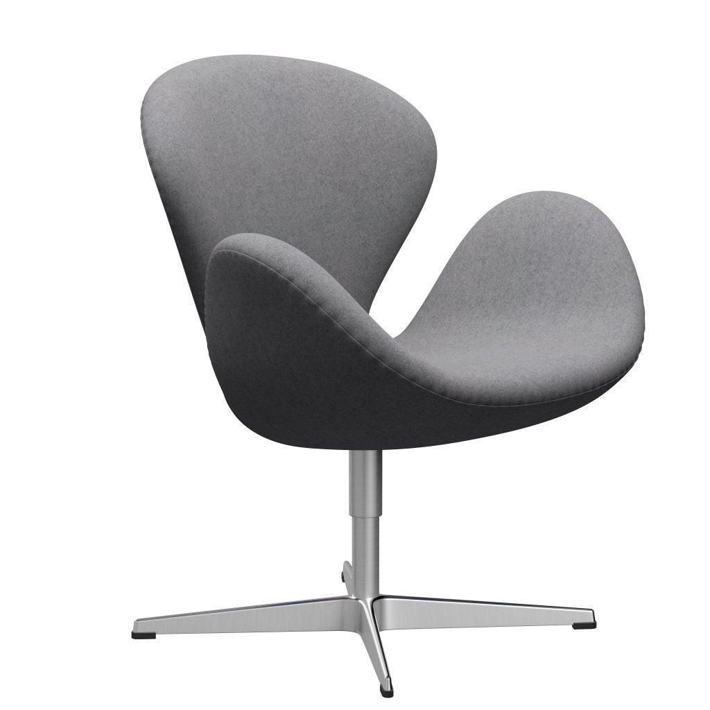 Fritz Hansen Swan Sallo -Lounge, satynowy szczotkowany aluminium/divina Melange Stone Grey