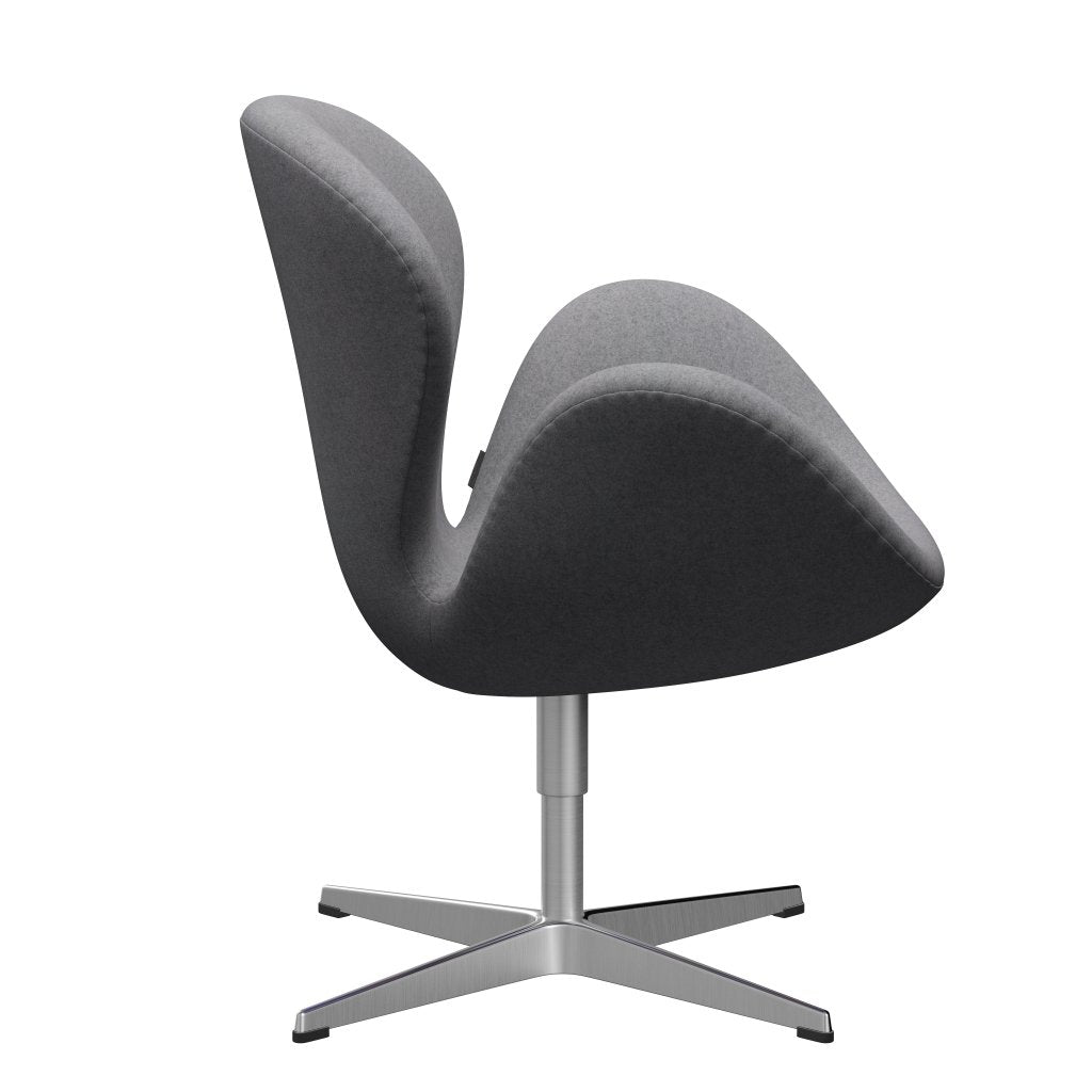 Fritz Hansen Swan Sallo -Lounge, satynowy szczotkowany aluminium/divina Melange Stone Grey