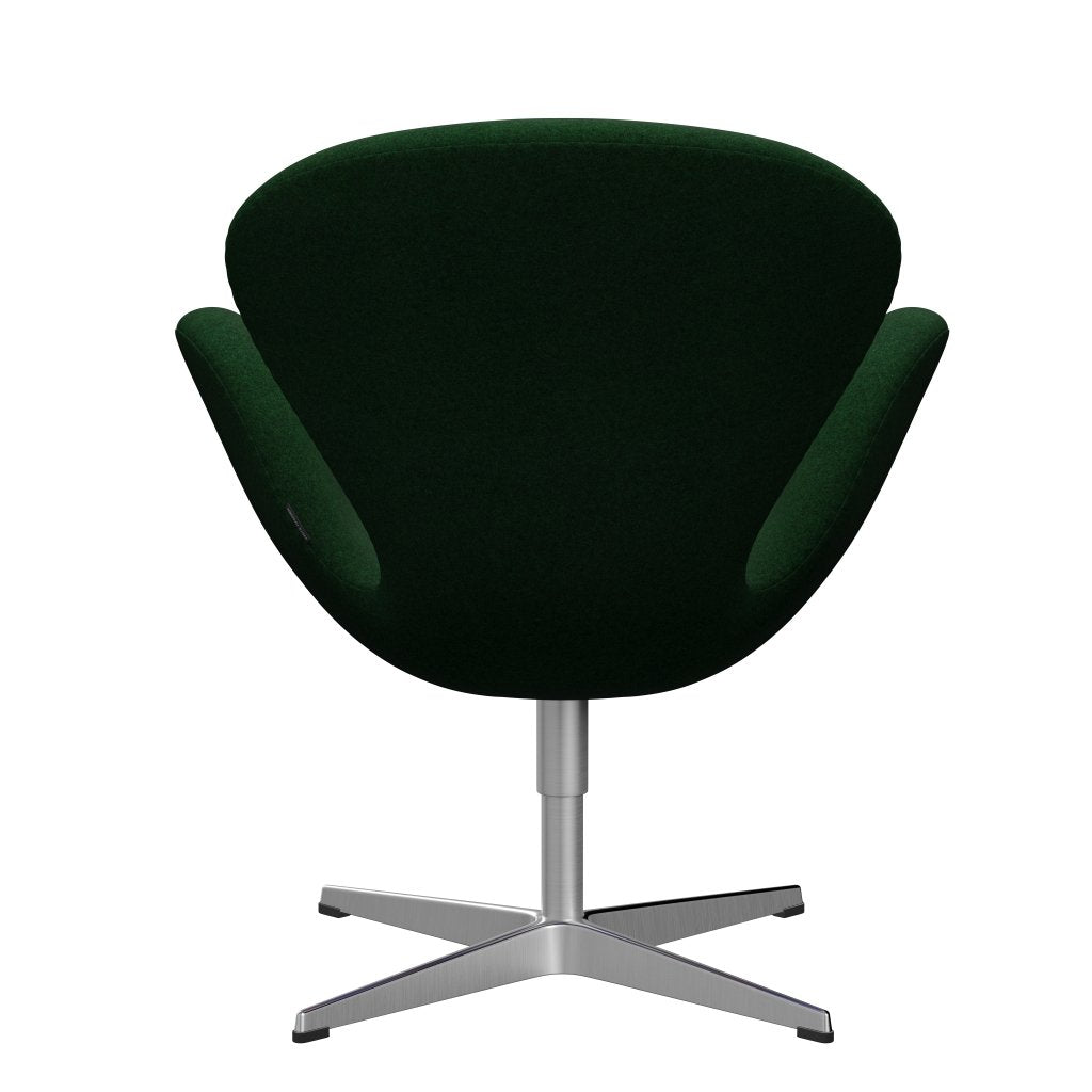 Fritz Hansen Swan Lounge, satynowy szczotkowany aluminium/divina Melange Forest Green