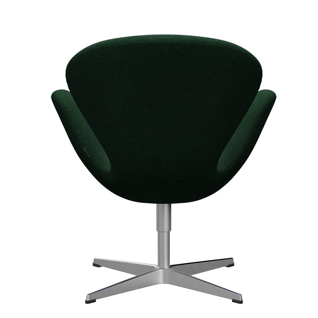 Fritz Hansen Swan Lounge Chair, Satin Brushed Aluminium/Divina Melange Warm Dark Green