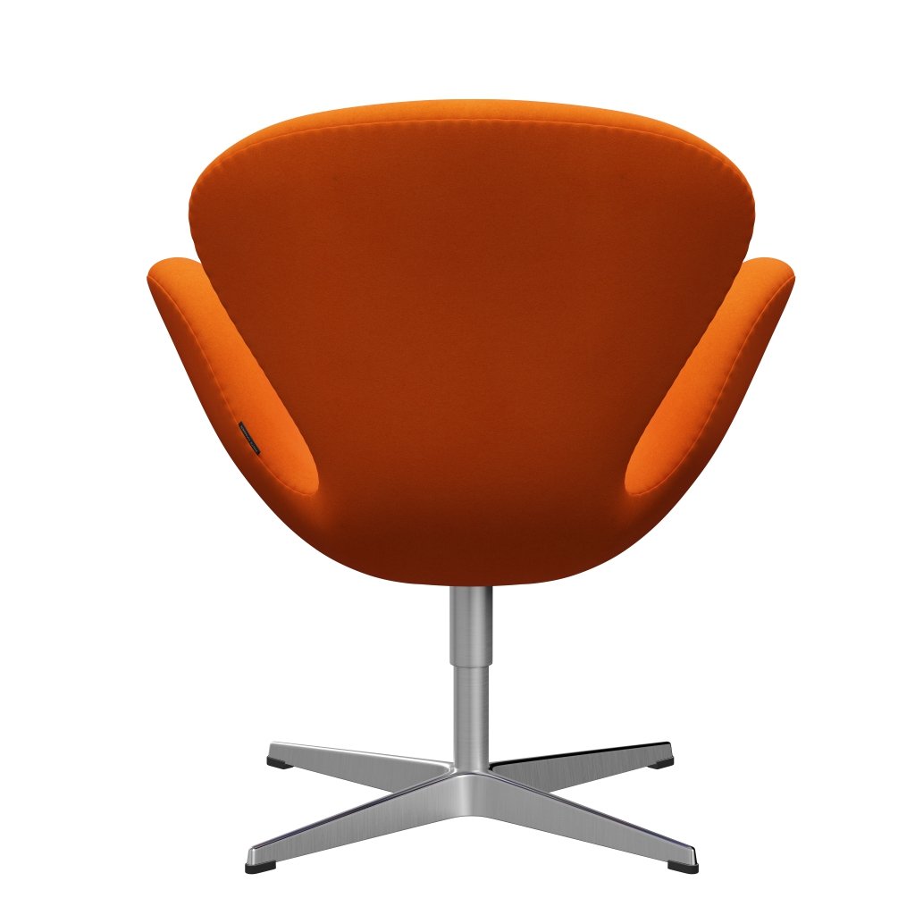 Fritz Hansen Swan Lounge Chair, Satin Brushed Aluminium/Divina Pastello Orange