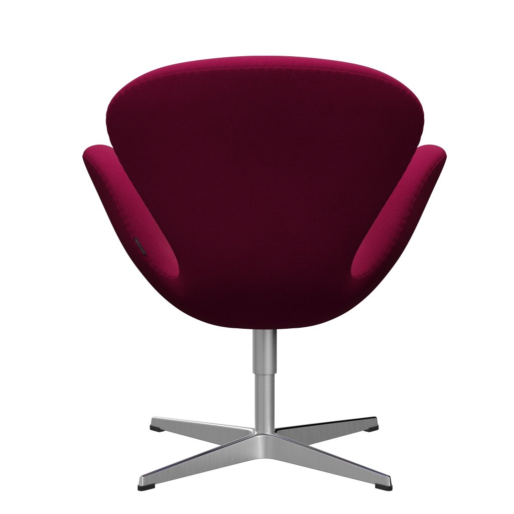 Fritz Hansen Swan Lounge Chair, Satin Brushed Aluminium/Divina Pink Dark