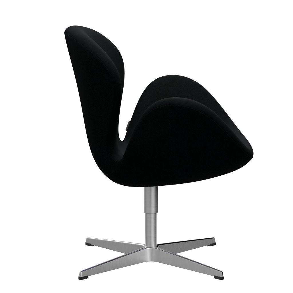 Fritz Hansen Swan Lounge, satynowy szczotkowany aluminium/Divina Black