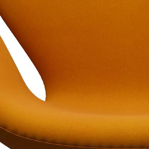 Fritz Hansen Swan Lounge Chair, Satin Brushed Aluminium/Divina Mustard