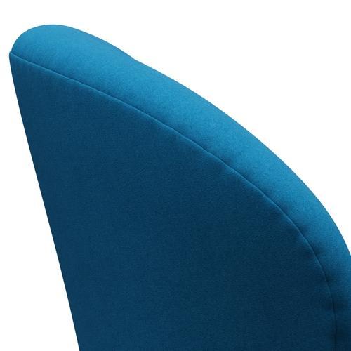 Fritz Hansen Swan Lounge, satynowy szczotkowany aluminium/turkus Divina Turquoise