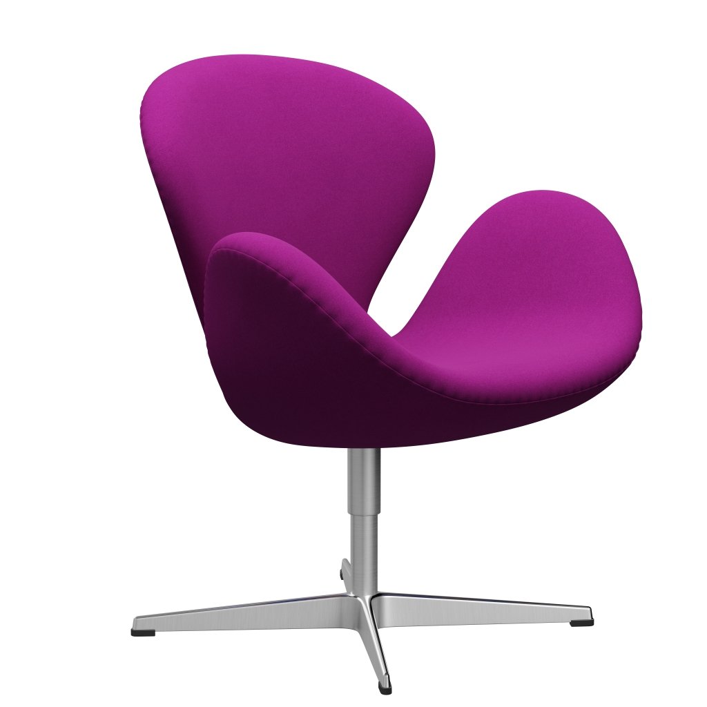 Fritz Hansen Swan Lounge, satynowy szczotkowany aluminium/divina Violet (666)