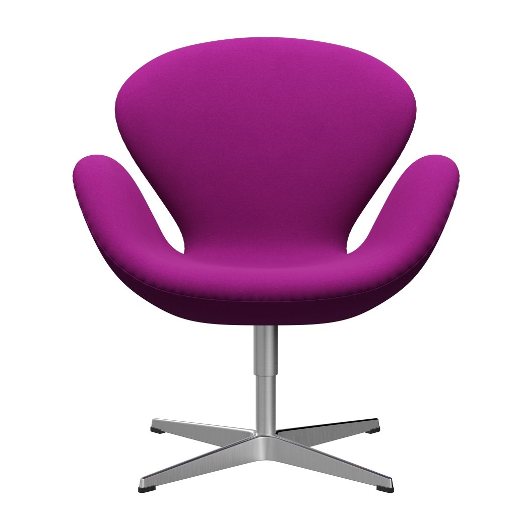 Fritz Hansen Swan Lounge Chair, Satin Brushed Aluminium/Divina Violet (666)